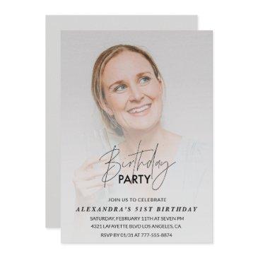 photo 51st birthday invitation birthday party grey