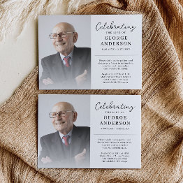 Small Photo Celebration Of Life Memorial Invitation Front View