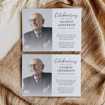 photo celebration of life memorial invitation