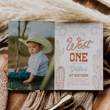 photo how the west was one birthday invitation