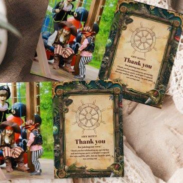 photo jolly roger pirate birthday party thank you invitations