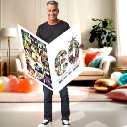 Small Photo Number 60 Collage Sixty Years Of Memories Invitations Front View