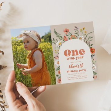 photo one wild year birthday invitation