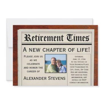 photo retirement party fun newspaper invitation