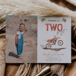 Small Photo Two Fast Dirt Bike Birthday Invitation Front View