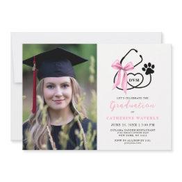 Small Photo Veterinary School Graduation Party Invitation Front View