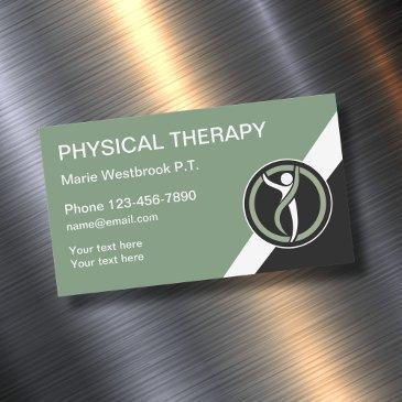 physical therapist modern business invitations magnets