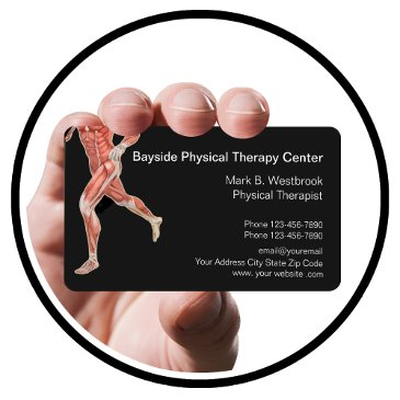 physical therapist modern muscles graphic business invitations