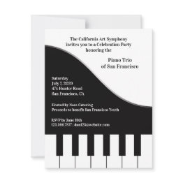 Small Piano Concert Invitation Front View