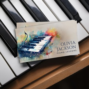 piano teacher music tutor business invitations