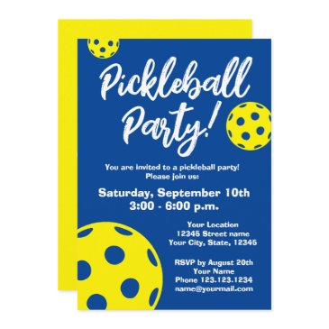 pickleball birthday party invitation template