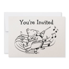 Small Pig Maestro, You're Invited Invitations Front View