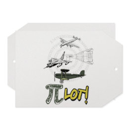 Small Pilot Funny Pi Day Nerdy Word Play Holiday Invitations Front View