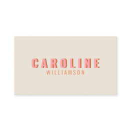 Small Pink And Orange Retro Typography Creative Modern Business Invitations Front View