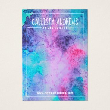 pink blue salty watercolor earring display