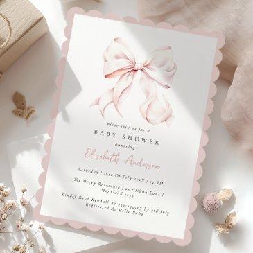pink bow baby shower invitation - check spelling!