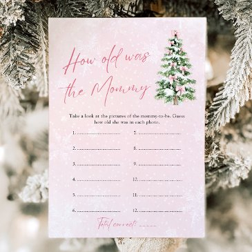 pink bows christmas baby how old was mommy game invitation