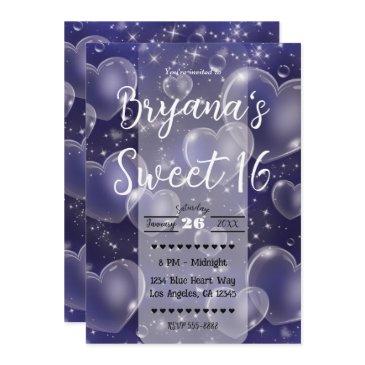 pink bubble hearts cute girly 90's birthday party invitation