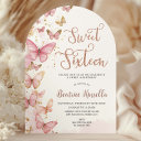 pink butterflies sweet sixteen 16 birthday arch invitation