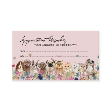 pink dogs pet accessories designer appointment business invitations