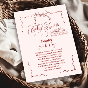 pink doodle toys bow baby shower books for baby enclosure invitations