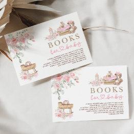 Small Pink Floral Baby Clothes Books For Baby Girl Enclosure Invitations Front View