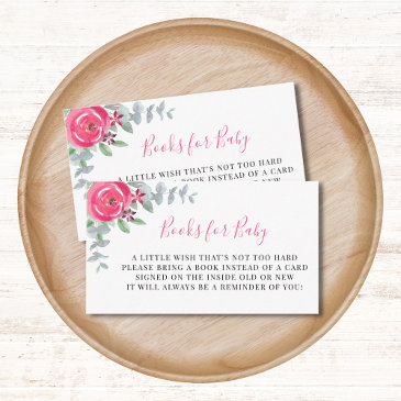 pink floral books for baby shower enclosure invitations