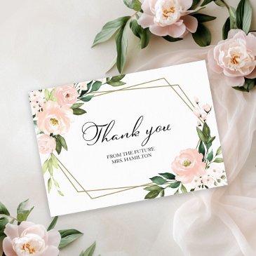 pink floral geometric bridal shower thank you postinvitations