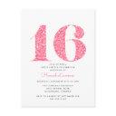 pink floral sweet 16 birthday invitation postinvitations