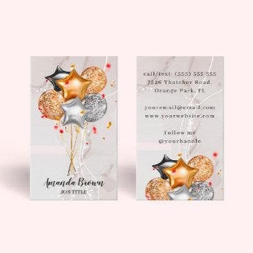 pink gold black event planner balloon artist business invitations