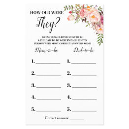 Small Pink How Old Were They Baby Shower Game Invitations Flyer Front View