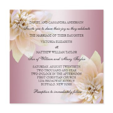 pink lotus flower wedding invitation