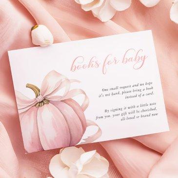 pink pumpkin coquette bow baby shower books baby enclosure invitations