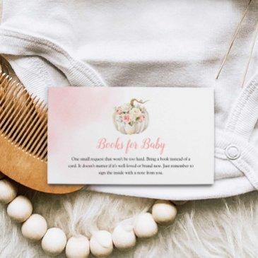 pink pumpkin girl baby shower book request enclosu enclosure invitations