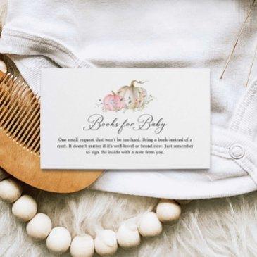 pink pumpkin girl baby shower book request enclosure invitations