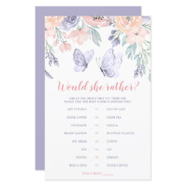 Small Pink Purple Floral Butterfly Would She Rather Game Front View