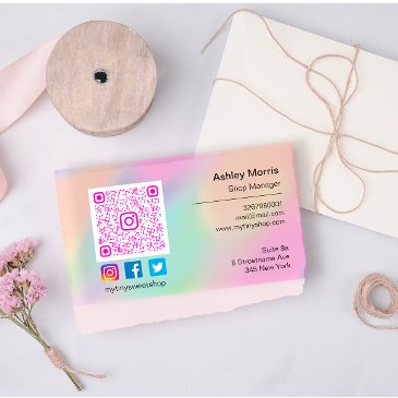 pink qr code logo social media online pastels business invitations