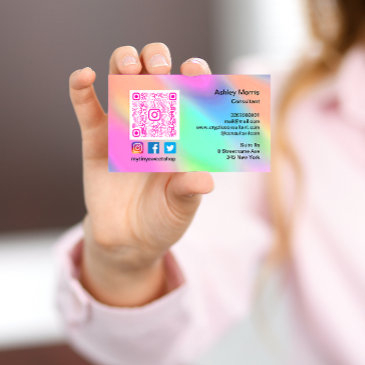 pink qr code logo social media online shop business invitations