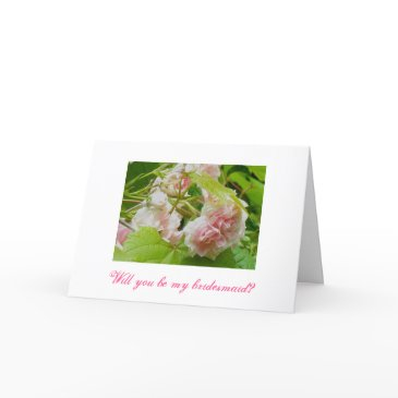 pink roses bridesmaid request invitations