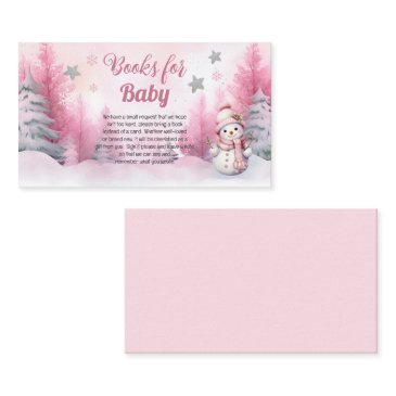 pink snowflake girl baby shower books for baby enclosure invitations