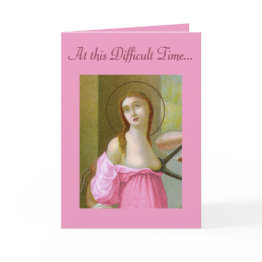 Small Pink St. Agatha (m 003) Encouragement Invitations 1 Front View