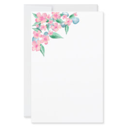 Small Pink Watercolor Floral Design Front View