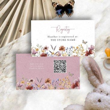 pink wildflowers baby shower enclosure invitations