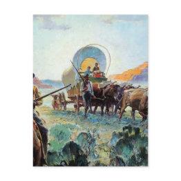 Small “pioneers” Western Art By Herbert M Stoops Postinvitations Front View