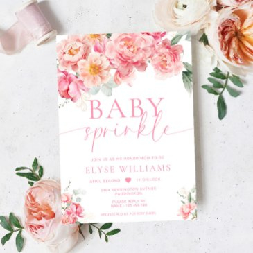 piper peony floral baby sprinkle invitation