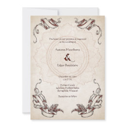 Small Pirate Treasure Wedding Invitation Front View