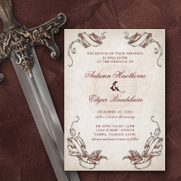 Small Pirate Treasure Wedding Invitation Front View