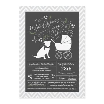 pit bull dog baby shower gender neutral pitbull invitation