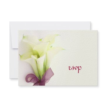 pixdezines bouquet, white calla lilies rsvp invitations