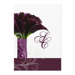 Small Pixdezines Purple Calla Lilies/diy Invitation Front View